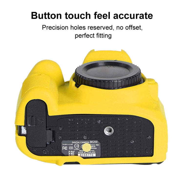 Soft Silicone Protective Case for Nikon D5200 (Yellow) by buy2fix