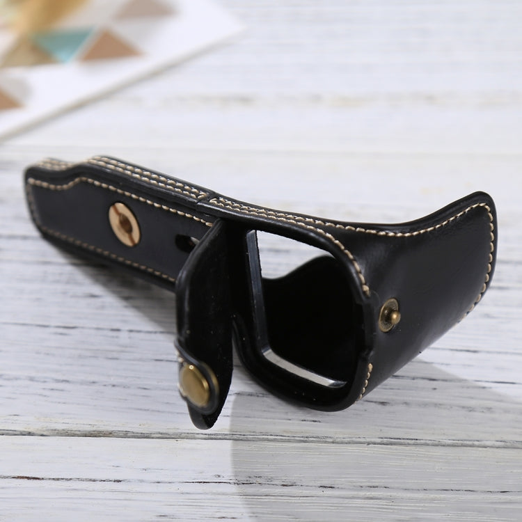 1/4 inch Thread PU Leather Camera Half Case Base for Sony Alpha 6100 / A6100(Black) by buy2fix