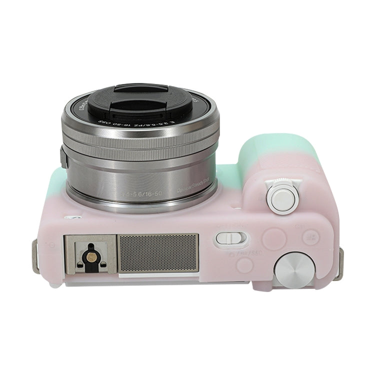 For Sony ZV-E10 Soft Silicone Protective Case (Pink Green) by buy2fix