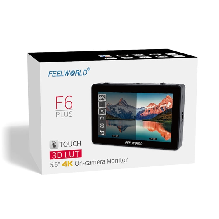 FEELWORLD F6 Plus V2 6 inch 3D LUT Touch Screen DSLR Camera Field Monitor, IPS FHD1920x1080 4K HDMI Input & Output, with Tilt Arm by FEELWORLD