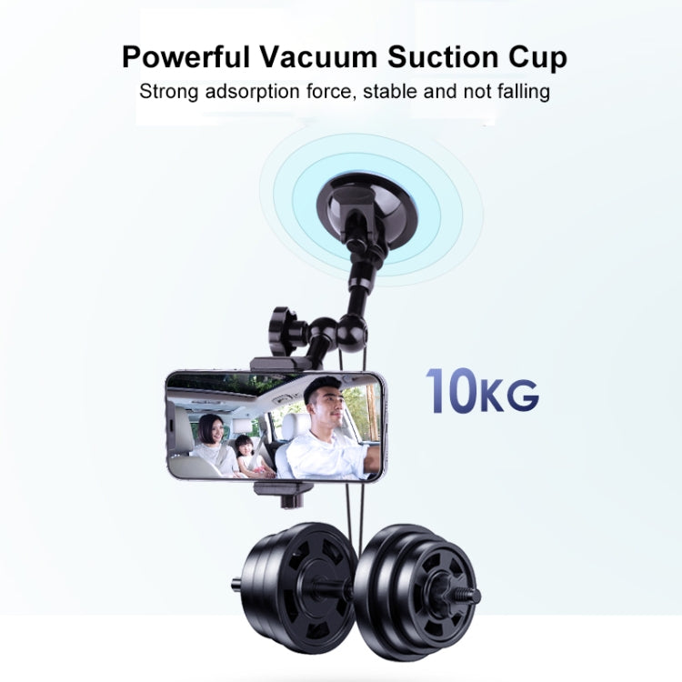 37cm Single Suction Cup Articulating Friction Magic Arm Phone Clamp Mount(Black) by buy2fix