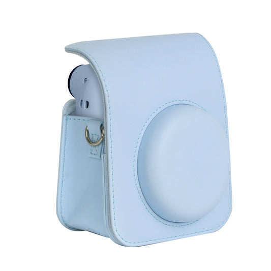 For FUJIFILM instax mini 12 Full Body Leather Case Camera Bag with Strap (Blue) by buy2fix