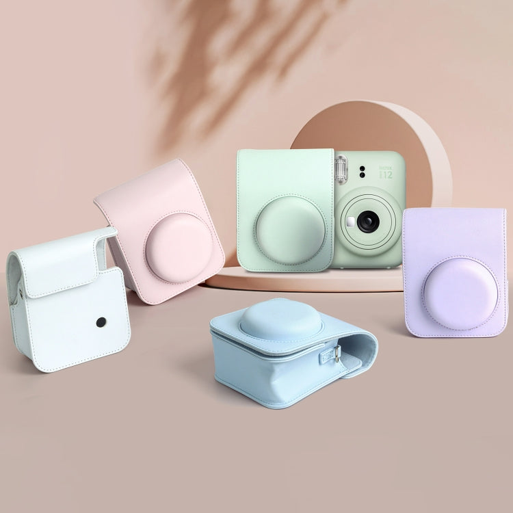 For FUJIFILM instax mini 12 Full Body Leather Case Camera Bag with Strap (Blue) by buy2fix