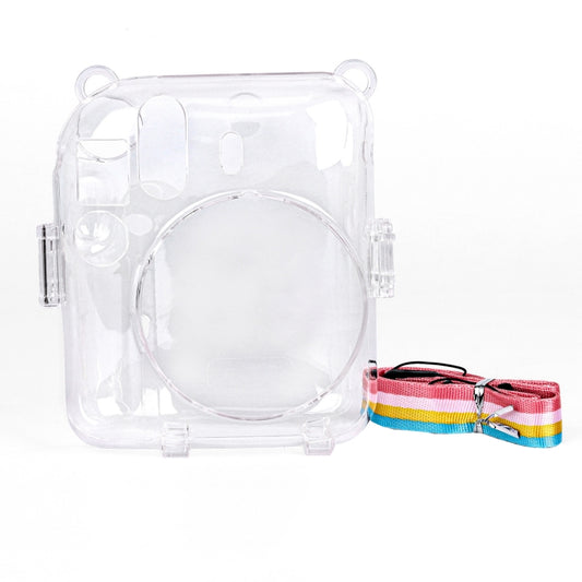 For FUJIFILM Instax mini 12 Crystal Hard Case Camera Bag with Shoulder Strap (Transparent) by buy2fix