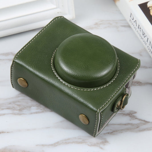 For Sony ZV-1F Vlog Camera Full Body Magnetic Leather Camera Case Bag with Strap (Green) by buy2fix