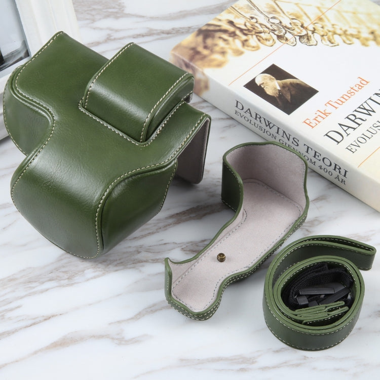 For Nikon Z50 / Z30 Camera Full Body Magnetic Leather Camera Case Bag with Strap (Green) by buy2fix