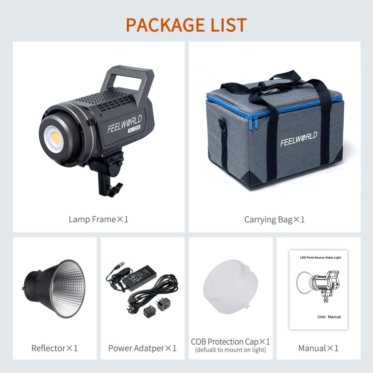 FEELWORLD FL125B 125W Bi-color Point Source Video Light, Bluetooth APP Control(UK Plug) by FEELWORLD