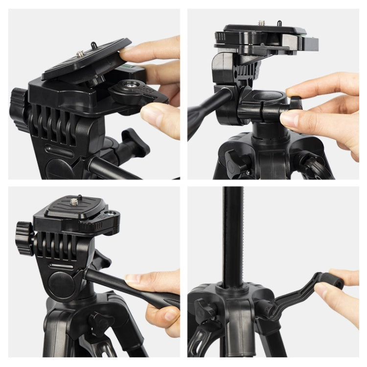 3366 Quality 1.4m Portable Phone Live Selfie Tripod DV SLR Camera Stand (Black) by buy2fix