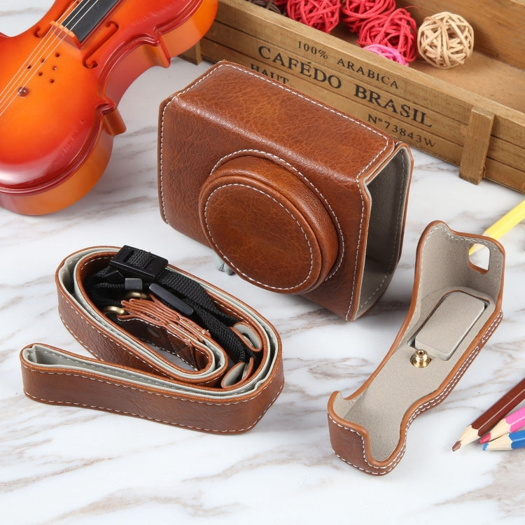 For Canon PowerShot G7 X Full Body Camera PU Leather Camera Case Bag with Strap (Brown) by buy2fix