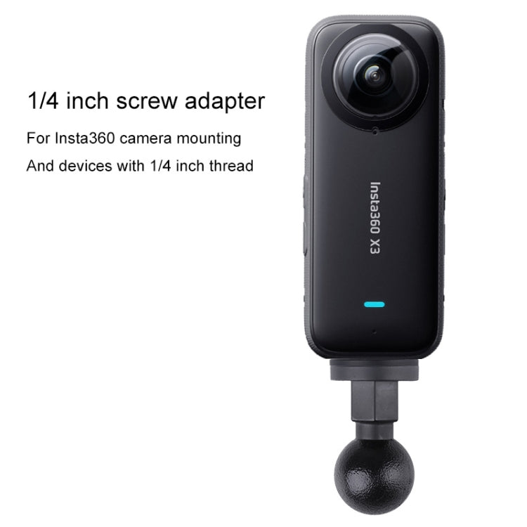 25mm 1/4 inch Screw ABS Ball Head Adapter Mount(Black) by buy2fix