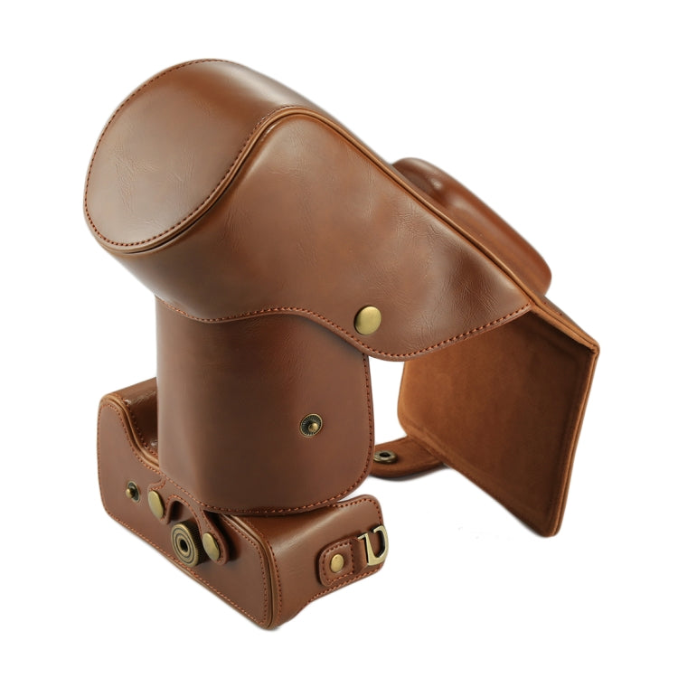 Full Body Camera PU Leather Case Bag for Canon EOS 760D / 750D (18-135mm Lens) (Brown) by buy2fix