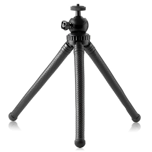 W1 Mini Octopus Flexible Tripod Holder with Ball Head for SLR Cameras, GoPro, Phones (Black) by buy2fix