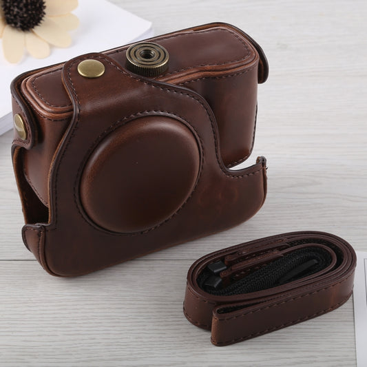 Full Body Camera PU Leather Case Bag with Strap for Canon G16 (Coffee) by buy2fix