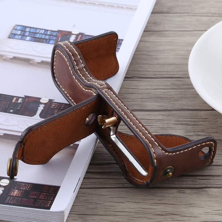 1/4 inch Thread PU Leather Camera Half Case Base for Canon G7 X Mark II (Coffee) by buy2fix