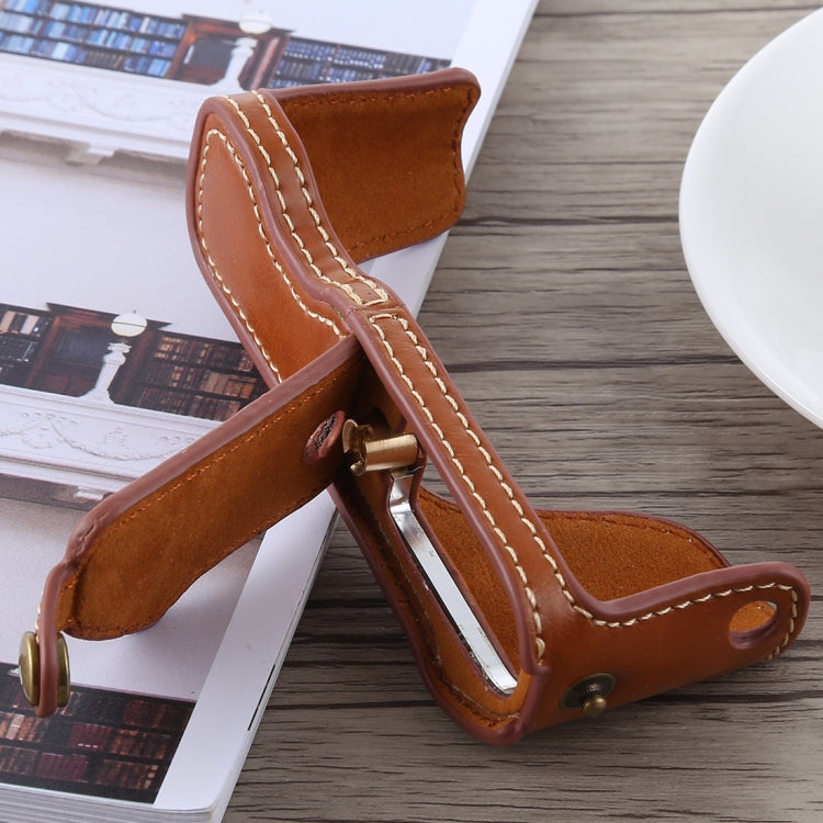 1/4 inch Thread PU Leather Camera Half Case Base for Canon G7 X Mark II (Brown) by buy2fix