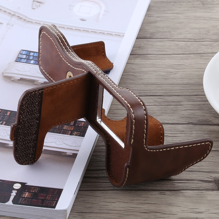 1/4 inch Thread PU Leather Camera Half Case Base for FUJIFILM X-H1 (Coffee) by buy2fix