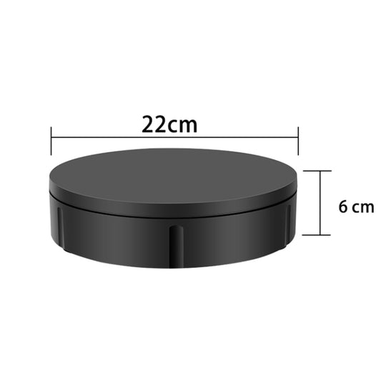 22cm USB Charging Rotating Display Stand Video Shooting Props Turntable, Load: 10kg, No Battery(Black) by buy2fix