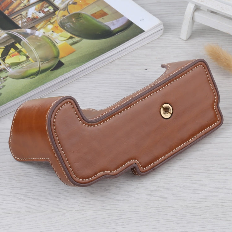 1/4 inch Thread PU Leather Camera Half Case Base for FUJIFILM GFX 50S (Brown) by buy2fix