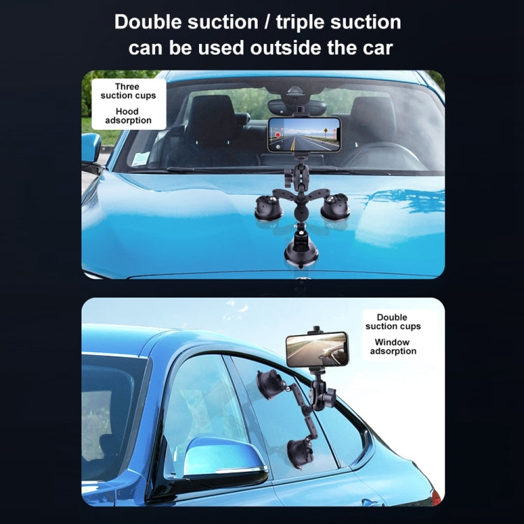Dual-leg Suction Cup Articulating Friction Magic Arm Phone Clamp Mount (Black) by buy2fix