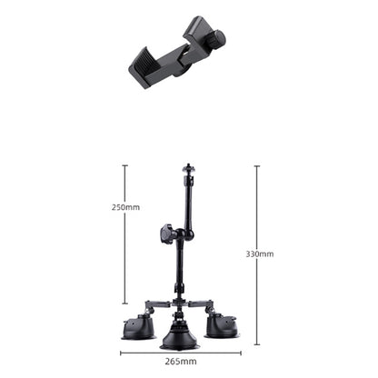 Tri-leg Suction Cup Articulating Friction Magic Arm Phone Clamp Mount (Black) - DJI & GoPro Accessories by buy2fix | Online Shopping UK | buy2fix
