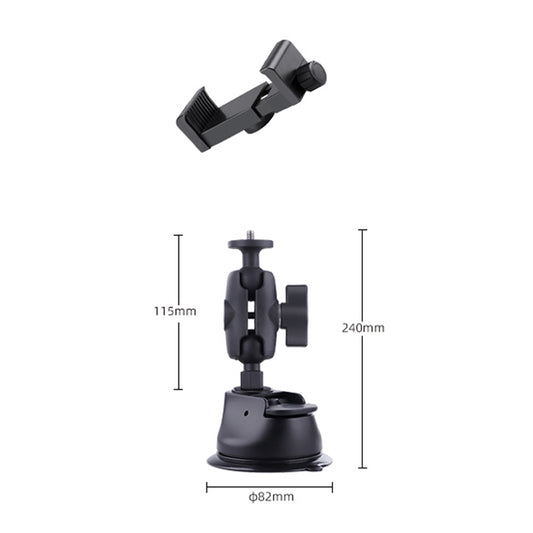 Single Suction Cup Connecting Rod Arm Phone Clamp Mount (Black) by buy2fix