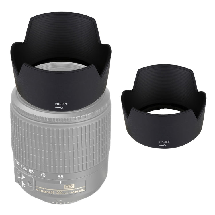 HB-34 Lens Hood Shade for Nikon 55-200mm f/4-5.6 G ED Lens by buy2fix