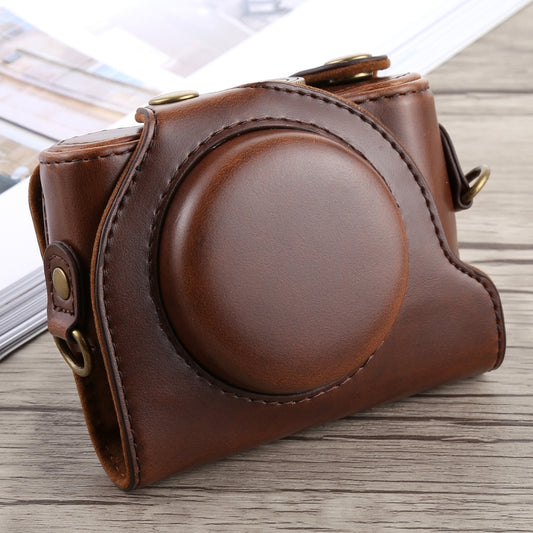 Full Body Camera PU Leather Case Bag with Strap for Sony DSC-HX90(Coffee) by buy2fix