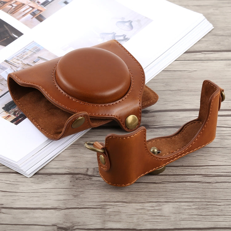 Full Body Camera PU Leather Case Bag with Strap for Sony DSC-HX90(Brown) by buy2fix