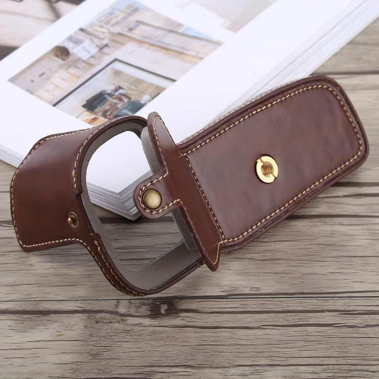 1/4 inch Thread PU Leather Camera Half Case Base for Canon EOS 5D Mark IV / 5D Mark III(Coffee) by buy2fix
