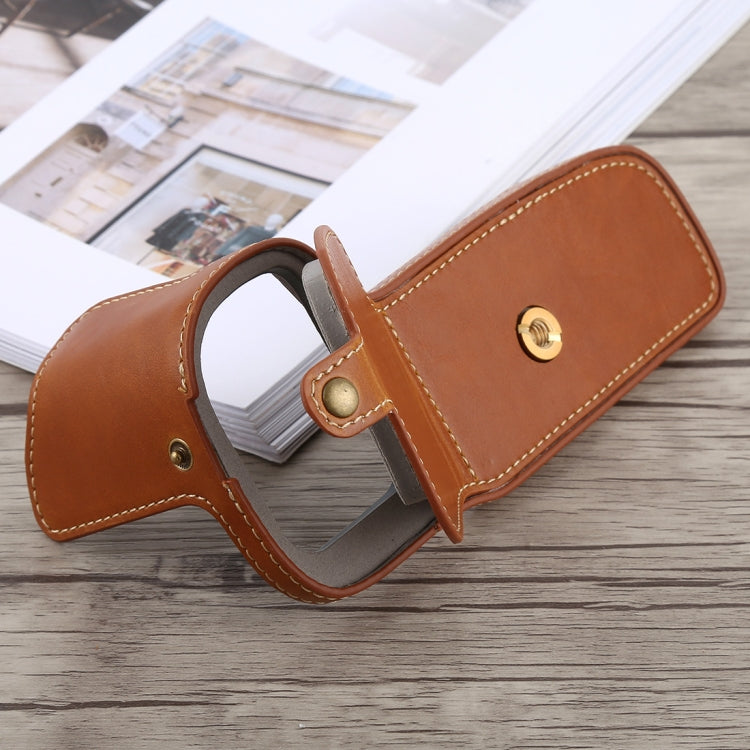 1/4 inch Thread PU Leather Camera Half Case Base for Canon EOS 5D Mark IV / 5D Mark III(Brown) by buy2fix