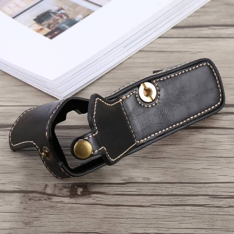 1/4 inch Thread PU Leather Camera Half Case Base for Olympus EM5 / EM5 Mark II (Black) by buy2fix