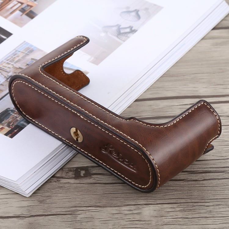 1/4 inch Thread PU Leather Camera Half Case Base for Leica M9 (Coffee) by buy2fix