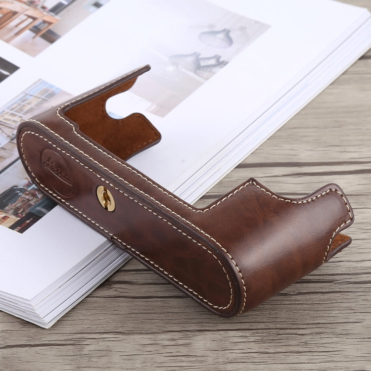 1/4 inch Thread PU Leather Camera Half Case Base for Leica M10 (Coffee) by buy2fix