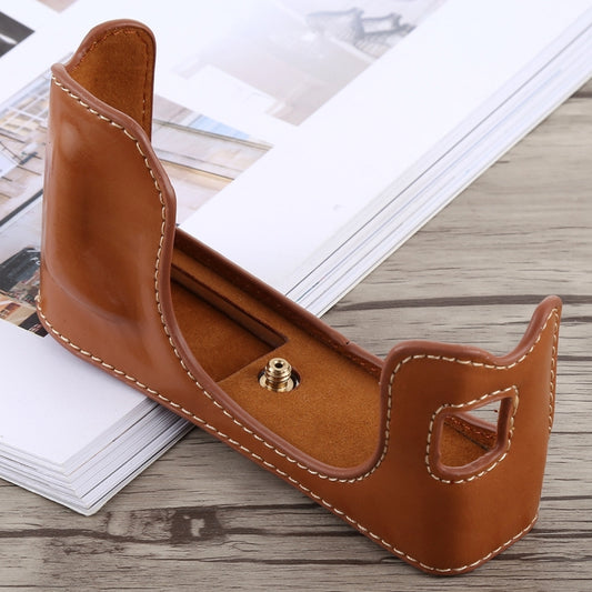 1/4 inch Thread PU Leather Camera Half Case Base for FUJIFILM X100F (Brown) by buy2fix