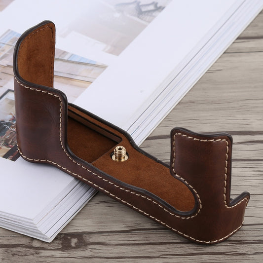 1/4 inch Thread PU Leather Camera Half Case Base for FUJIFILM X-T10 / X-T20 (Coffee) by buy2fix