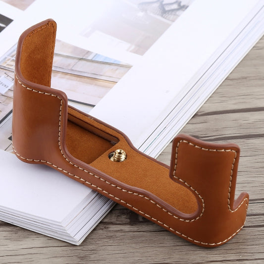 1/4 inch Thread PU Leather Camera Half Case Base for FUJIFILM X-T10 / X-T20 (Brown) by buy2fix