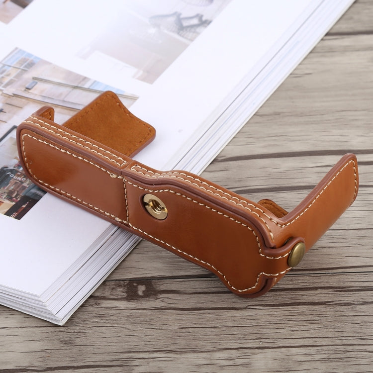 1/4 inch Thread PU Leather Camera Half Case Base for FUJIFILM X-T10 / X-T20 (Brown) by buy2fix