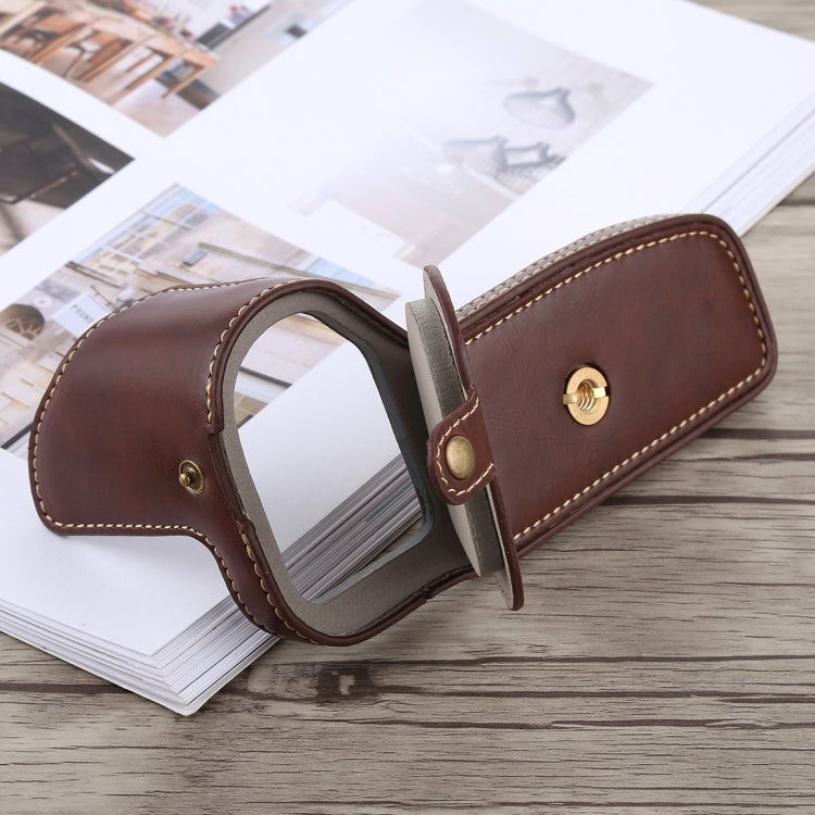 1/4 inch Thread PU Leather Camera Half Case Base for Canon EOS 6D / 6D Mark II (Coffee) by buy2fix