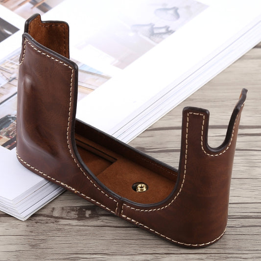 1/4 inch Thread PU Leather Camera Half Case Base for Leica Q (Typ 116)(Coffee) by buy2fix