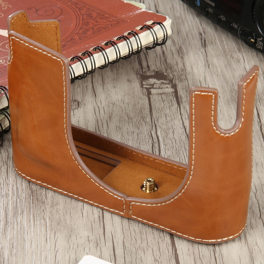 1/4 inch Thread PU Leather Camera Half Case Base for Leica Q (Typ 116)(Brown) by buy2fix