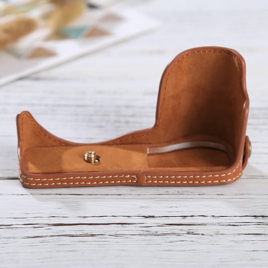 1/4 inch Thread PU Leather Camera Half Case Base for Sony ILCE-5100 / A5100(Brown) by buy2fix