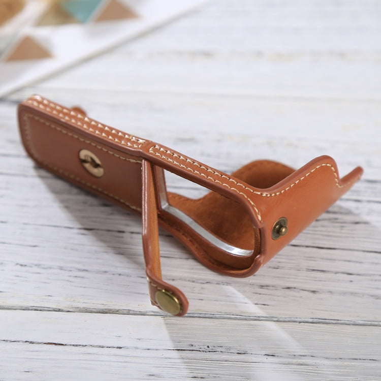 1/4 inch Thread PU Leather Camera Half Case Base for Sony ILCE-5100 / A5100(Brown) by buy2fix