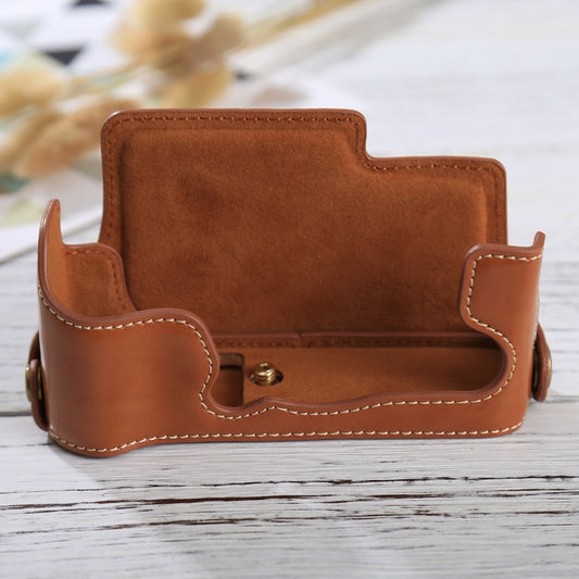 1/4 inch Thread PU Leather Camera Half Case Base for FUJIFILM X-E3(Brown) by buy2fix