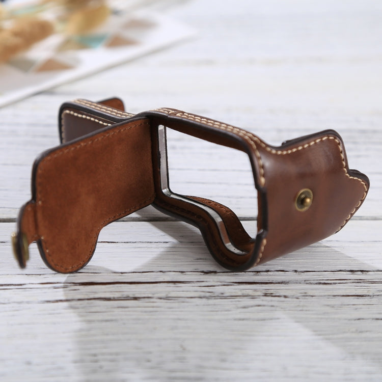 1/4 inch Thread PU Leather Camera Half Case Base for Canon EOS M3(Coffee) by buy2fix