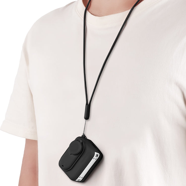 For Insta360 GO 3 Camera Body Charging Case Silicone Case with Lens Cap & Strap (White) by buy2fix