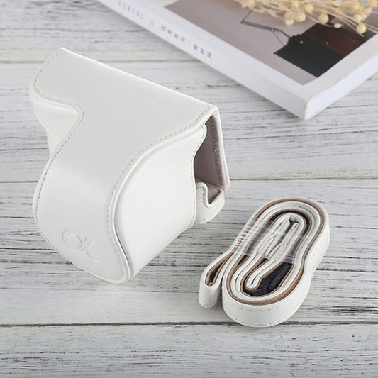 Full Body Camera PU Leather Case Bag with Strap for Sony A5100 / A5000 / NEX-3N (16-50mm / 40.5mm Lens) (White) by buy2fix