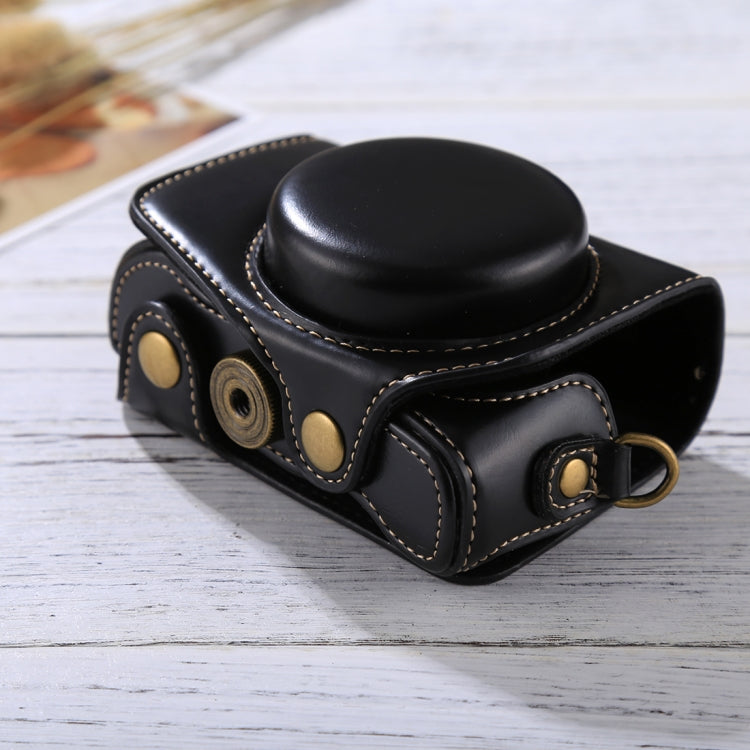 Full Body Camera PU Leather Camera Case Bag with Strap for Canon PowerShot G7 X Mark II (Black) by buy2fix