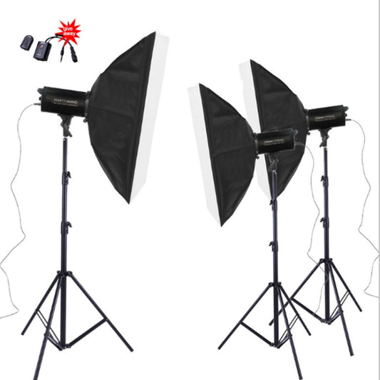TRIOPO Oubao TTR300W 60x90cm Studio Softbox + 2.8m Tripod Mount + 3x E27 150W Light Bulb Photography Lighting Set by TRIOPO