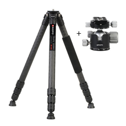 TRIOPO GS2808 Camcorder Photography No Axial Carbon Fiber Tripod Mount Holder with Ball Head, Load: 15KG by TRIOPO