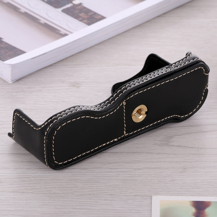 1/4 inch Thread PU Leather Camera Half Case Base for FUJIFILM X-A5 / X-A20(Black) by buy2fix
